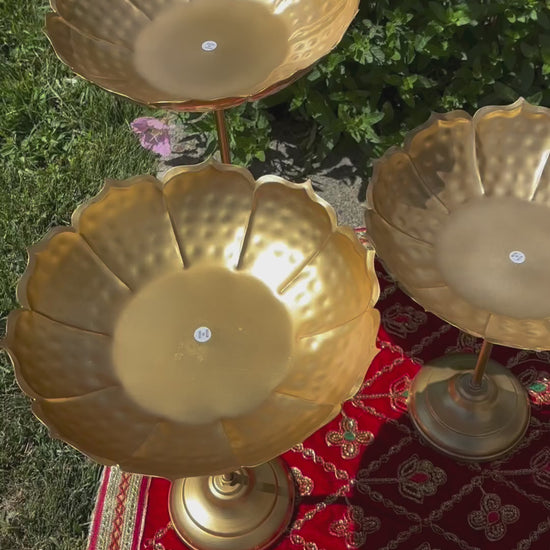 Lotus Shape Decorative Bowl (Set of 3) - Standing Urli - Festive Decor