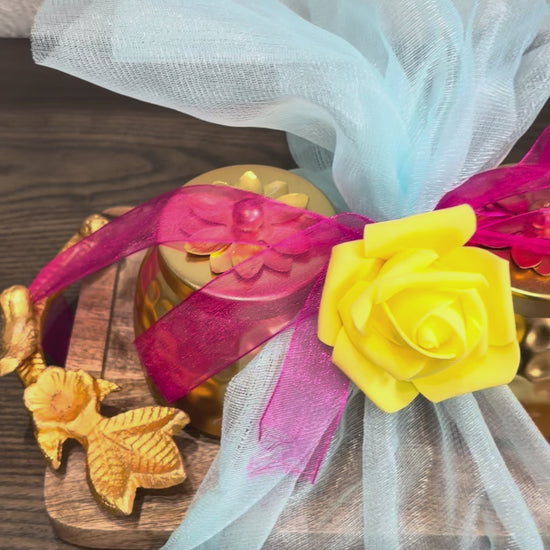 Premium Indian Gifting Set – Copper Jar with Wooden Tray or Copper Box