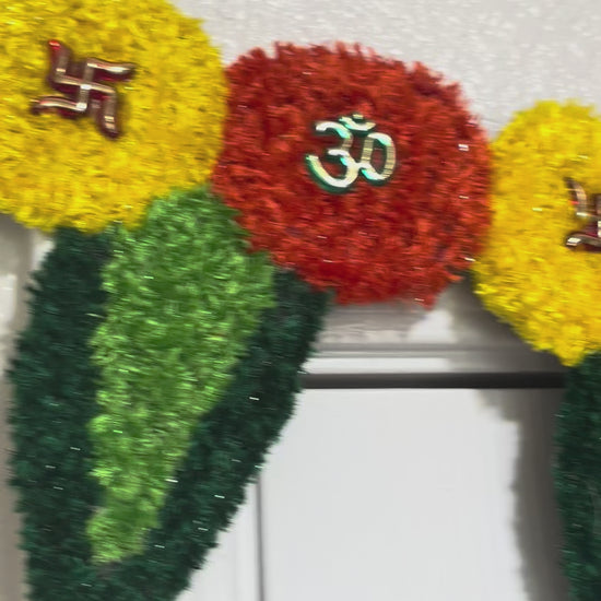 Video of Marigold, Mogra & Moti Toran Bandhanwar – Handcrafted 3FT Door Hanging