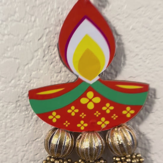 video of Lotus & Diya Backdrop Hanging Strings
