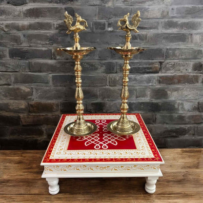 Bajot and Brass Mahabharat Diya Kuthu Vilakku Pooja Lamp | NILAVILAKKU