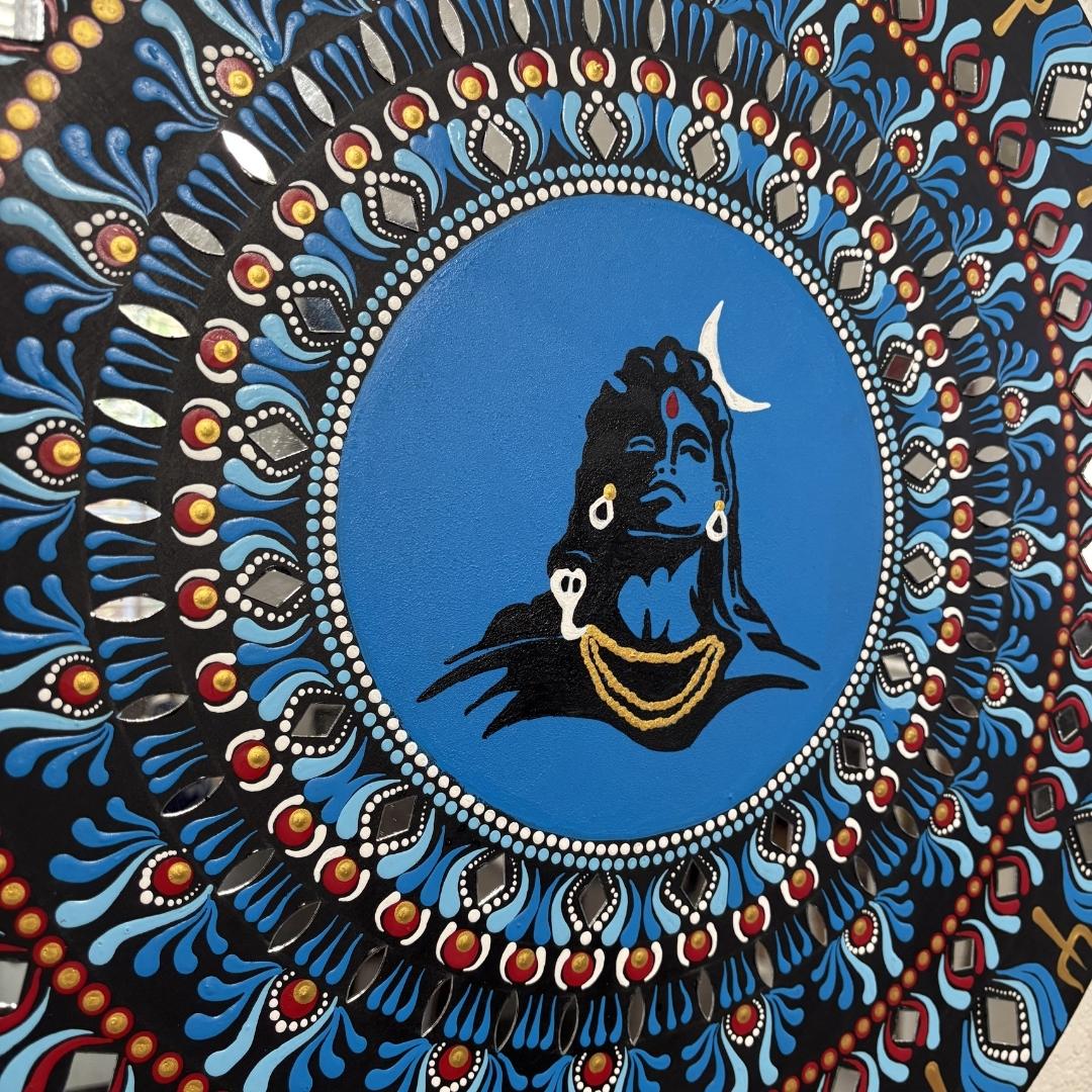 close up of adiyogi wall art by urli utsav decor