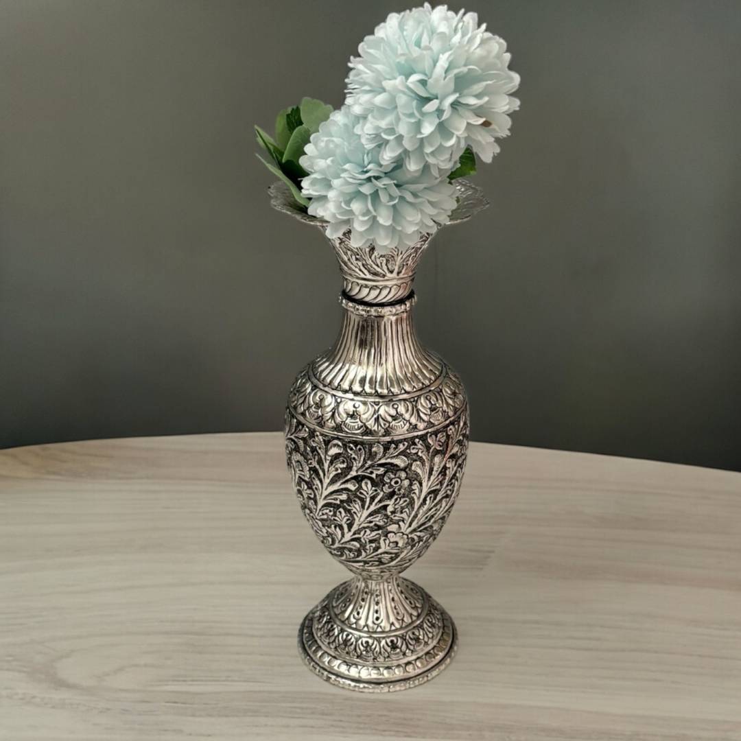 Antique Silver Foliage Vase 