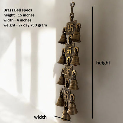 Side perspective revealing the depth and three-dimensional texture of the brass wall hanging, emphasizing its robust construction