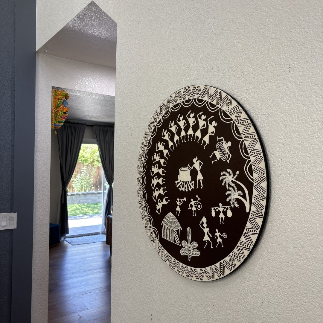 24-Inches Warli Wall Art in USA home
