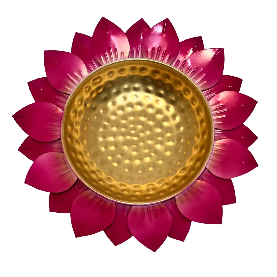 Sunflower Pink Urli - Iron Metal