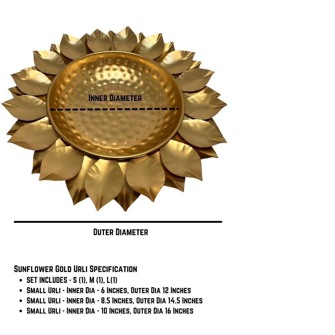 sunflower urli - iron metal