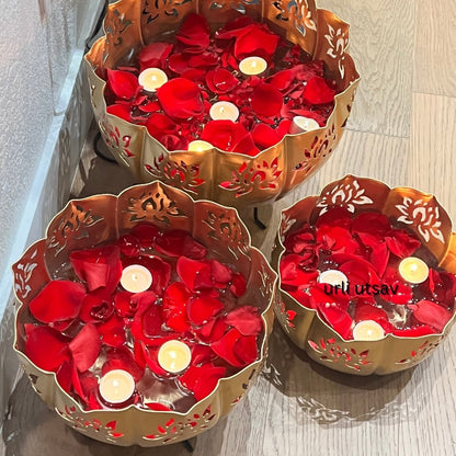Diwali Decoration using kamal urli products by Urli Utsav