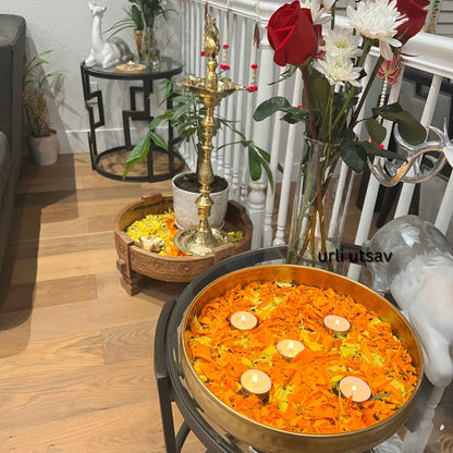 Diwali Decoration using hammered bowl product by Urli Utsav