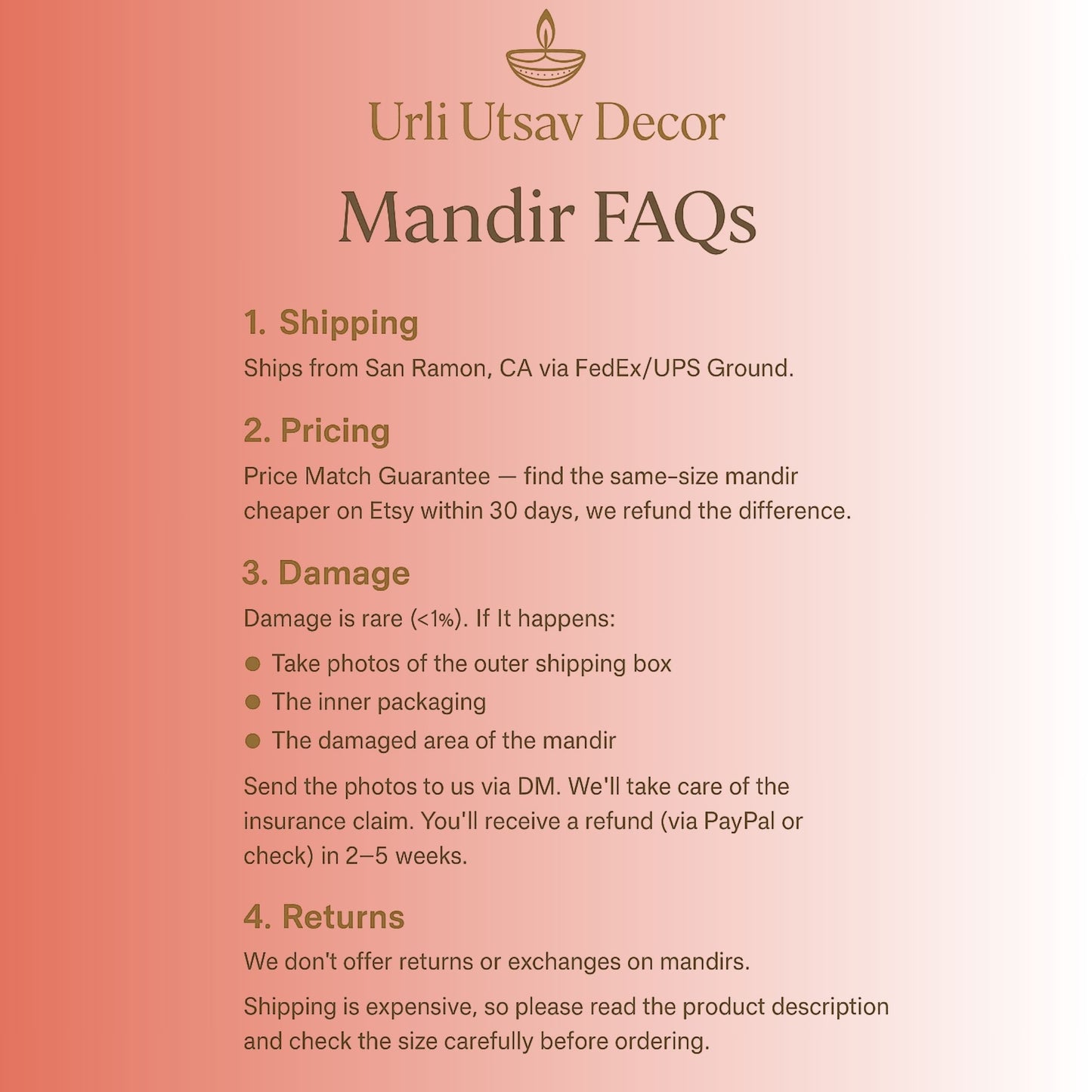 Mandir FAQs from Urli Utsav Decor