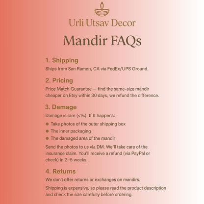 Mandir FAQs from Urli Utsav Decor