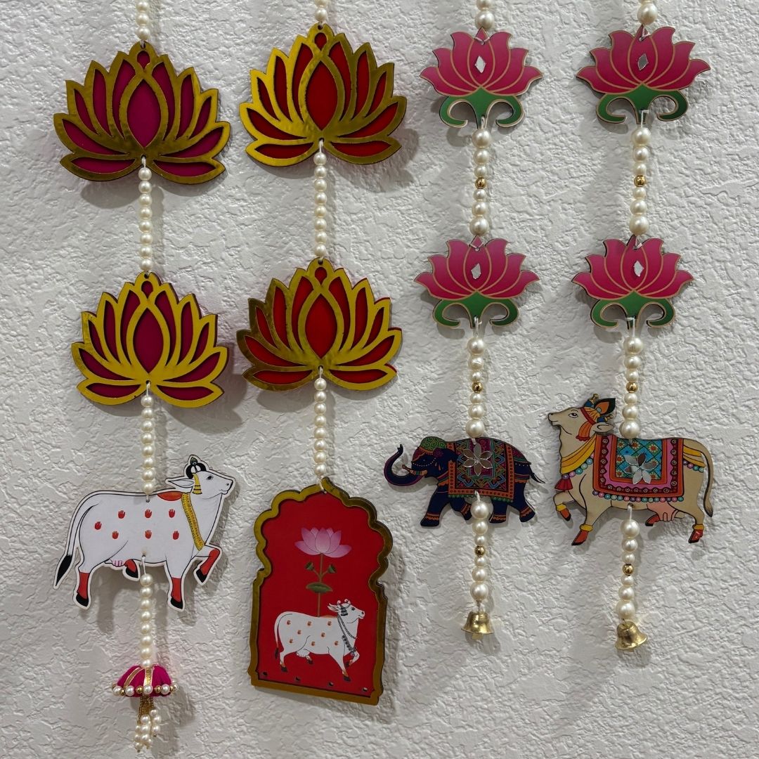 Traditional Pichwai, Jharokha, and Elephant motif garland for home decor