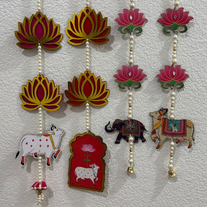 Traditional Pichwai, Jharokha, and Elephant motif garland for home decor